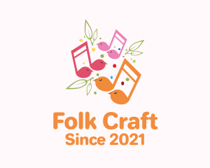 Folk - Musical Song Bird logo design