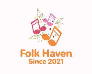 Folk - Musical Song Bird logo design