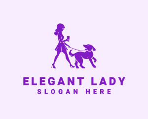 Lady - Lady Dog Walker logo design