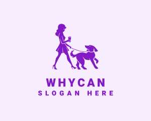 Puppy - Lady Dog Walker logo design