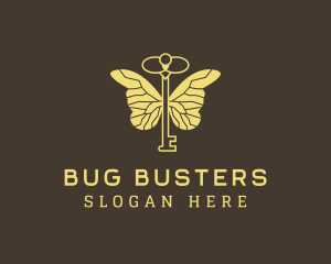 Gold Key Burtterfly logo design