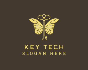 Gold Key Burtterfly logo design