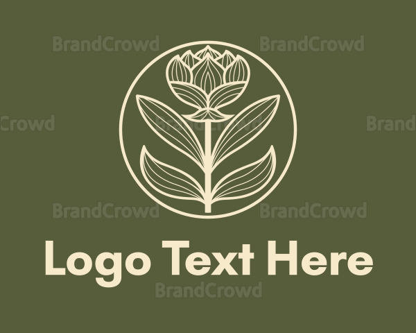 White Flower Stalk Logo