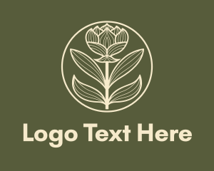 Beauty Products - White Flower Stalk logo design