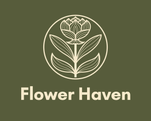 White Flower Stalk logo design