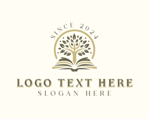 Author - Educational Book Tree logo design