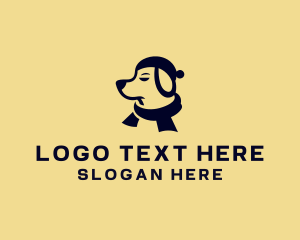 Dog - Winter Dog Scarf logo design