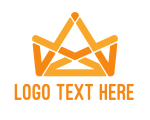 Orange Shield - Orange Modern Crown logo design