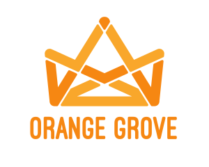 Orange Modern Crown logo design