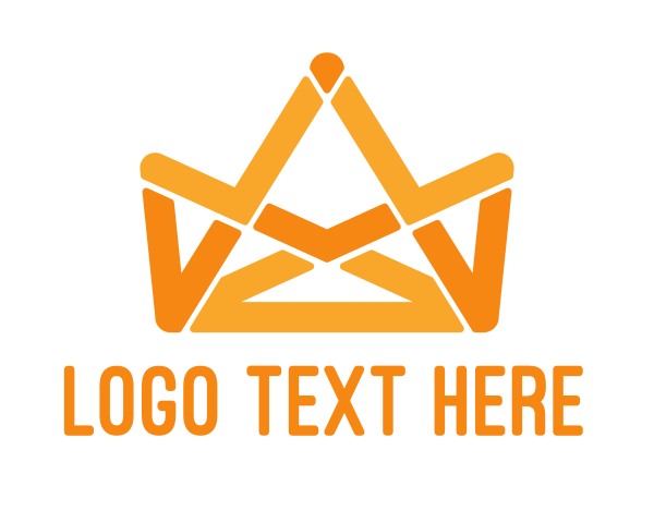 Triangle - Orange Modern Crown logo design