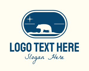 Forest Animal - Blue Polar Bear logo design