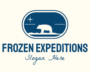 Antarctica - Blue Polar Bear logo design