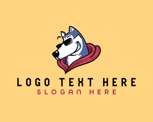 Fur - Cool Siberian Husky logo design