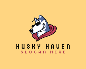Cool Siberian Husky logo design