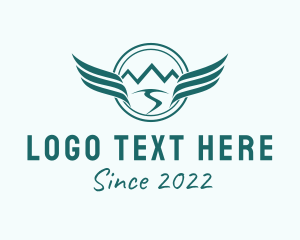 Trekking - Mountain Camping Wings logo design