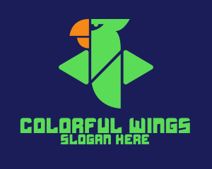 Green Digital Parrot  logo design