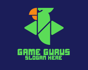 Green Digital Parrot  logo design