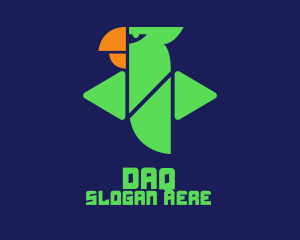 Vlog - Green Digital Parrot logo design
