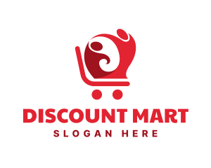 Bargain - Shopping Cart People logo design