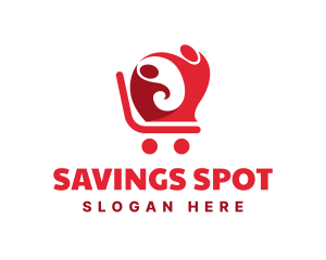 Bargain - Shopping Cart People logo design