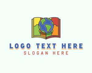 Storytelling - Globe Book Learning logo design