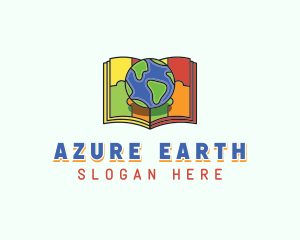 Globe Book Learning logo design