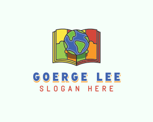 Child - Globe Book Learning logo design