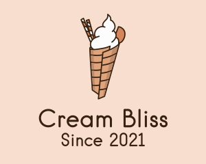 Cream - Whipped Cream Dessert logo design
