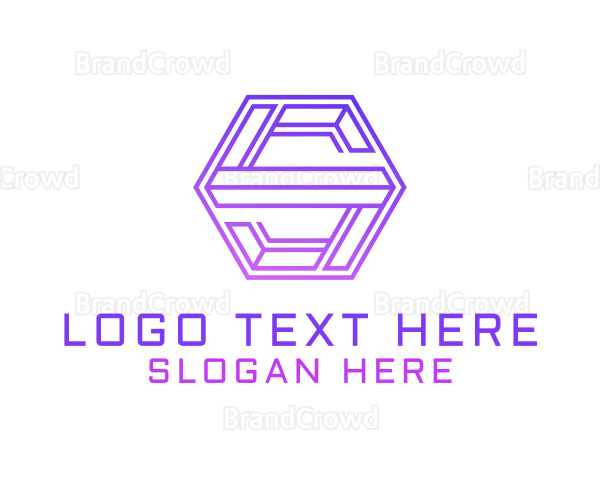 Gradient Hexagon Tech Letter S Logo