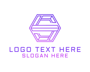 Gradient Hexagon Tech Letter S Logo