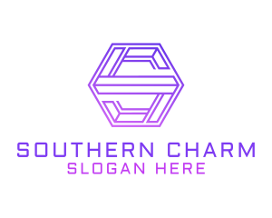 Gradient Hexagon Tech Letter S logo design