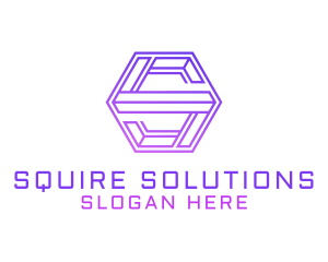 Gradient Hexagon Tech Letter S logo design