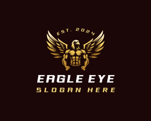 Muscular Gym Eagle logo design