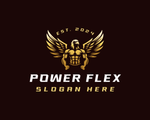 Muscular Gym Eagle logo design