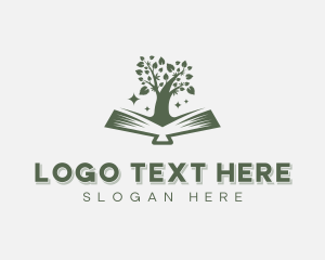 Library - Tree Book Author logo design