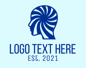 Psychiatry - Blue Human Illusion logo design