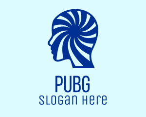 Blue Human Illusion Logo