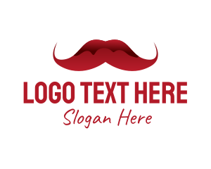 Mens Salon - Red Mustache Barber logo design