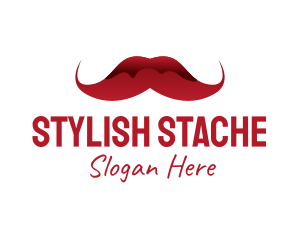 Mustache - Red Mustache Barber logo design