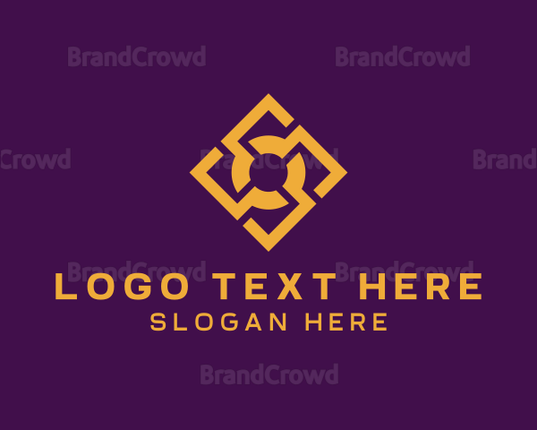 Golden Elegant Tile Pattern Logo