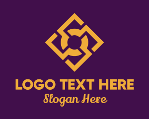 Wealthy - Golden Elegant Tile Pattern logo design