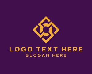 Golden Elegant Tile Pattern Logo