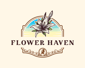 Lily Flower Plant logo design