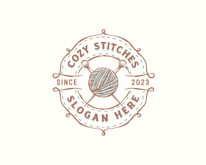 Knitting - Craft Yarn Knitting logo design