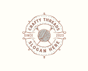 Sewing Yarn Knitting logo design