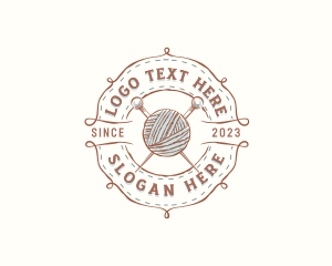 Vintage - Craft Yarn Knitting logo design