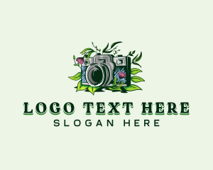 Lens - Floral Camera Photography logo design
