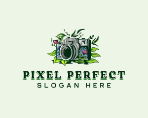 Floral Camera Photography logo design