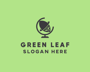 World Globe Leaf logo design