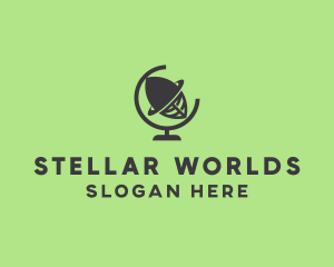 World Globe Leaf logo design